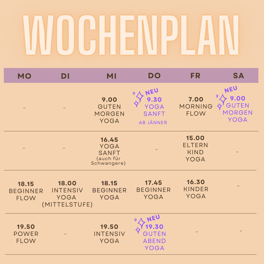 Yoga Stundenplan